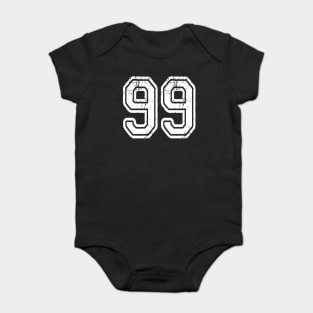 Number 99 Grungy in white Baby Bodysuit